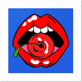 Cherry lips Posters and Art